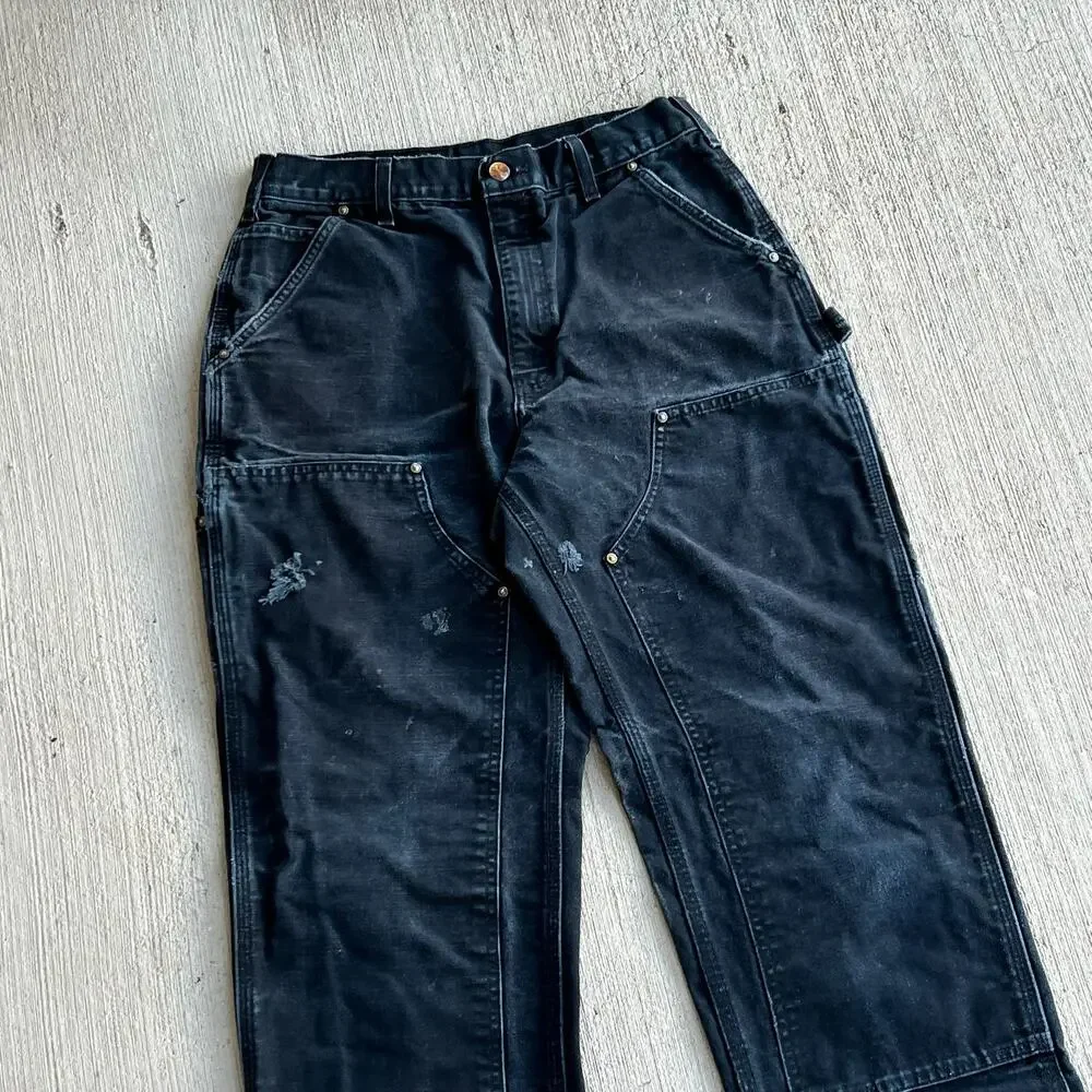 Carhartt faded black double knee work wear carpenter pants